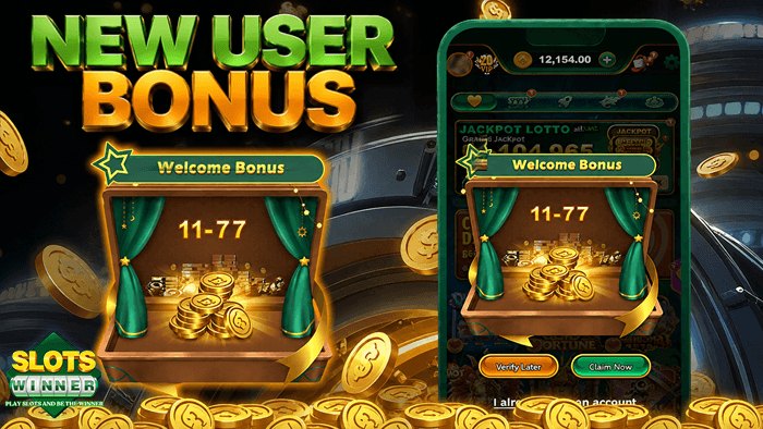 Slotswinner welcome reward screen